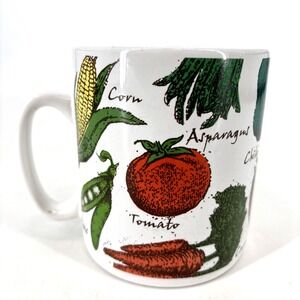 Vintage Soup Mug Handled Bowl Vegetable Themed Ceramic 16oz‎ Large